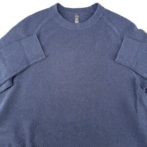 Lululemon Mens Fundamental Knit Crewneck Sweater Navy Blue LM3ENFS Size L